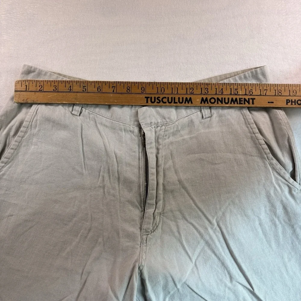 Banana Republic Factory Linen Shorts Mens 36 Beige Flat Front Summer Casual 10